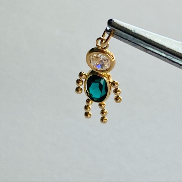 14k gold May Birthstone Boy Charm - Picture 3 of 4